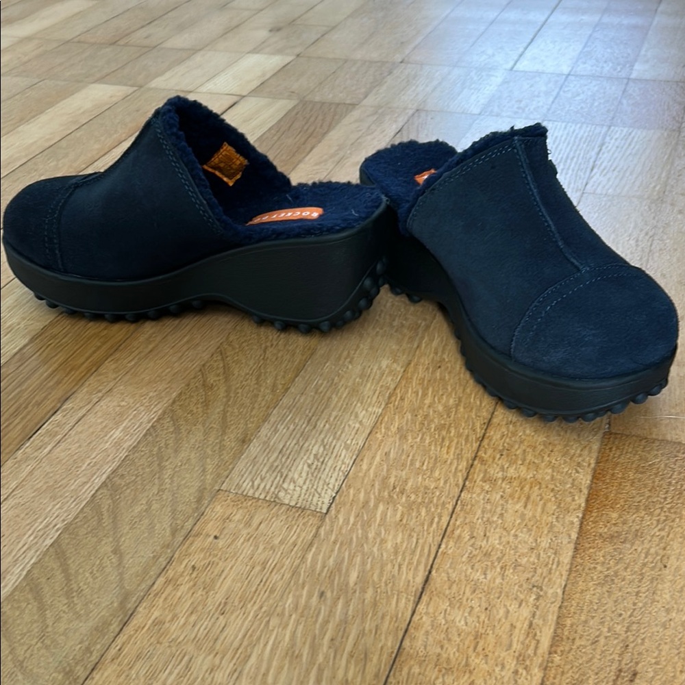 Women's Blue Suede Clogs